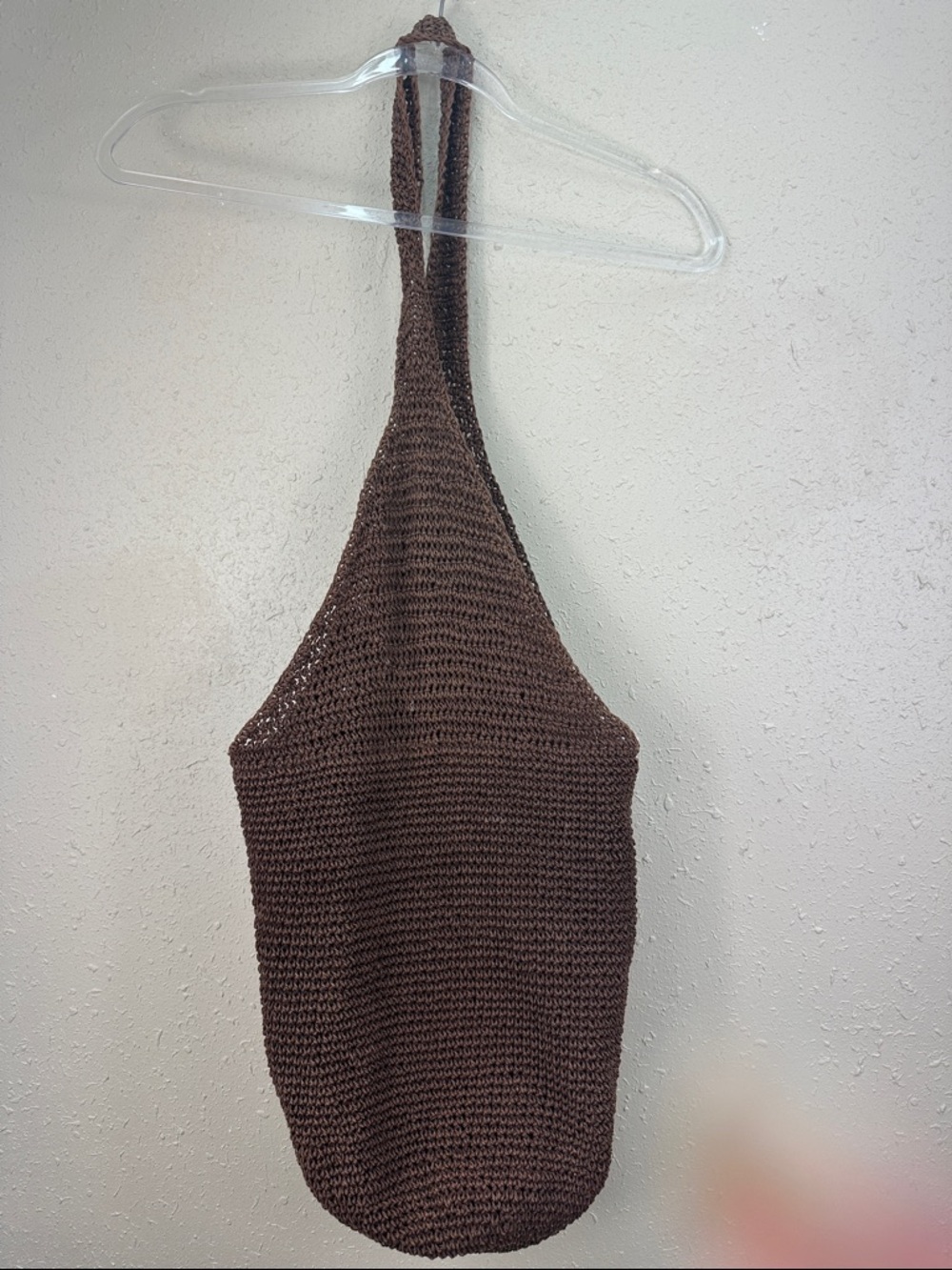 Handmade Brown Crochet Tote Bag